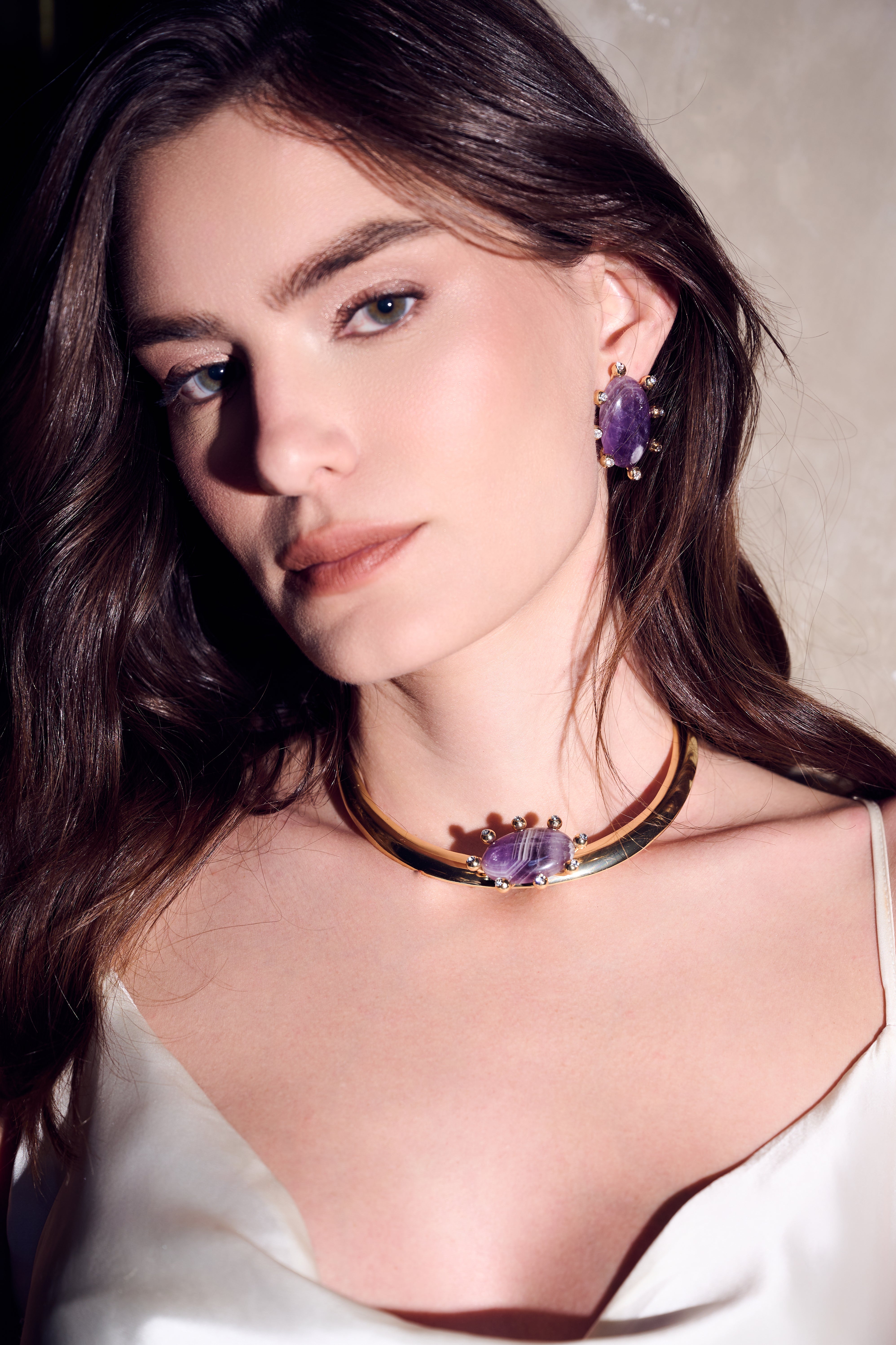 Choker de Ametista Polida Aura