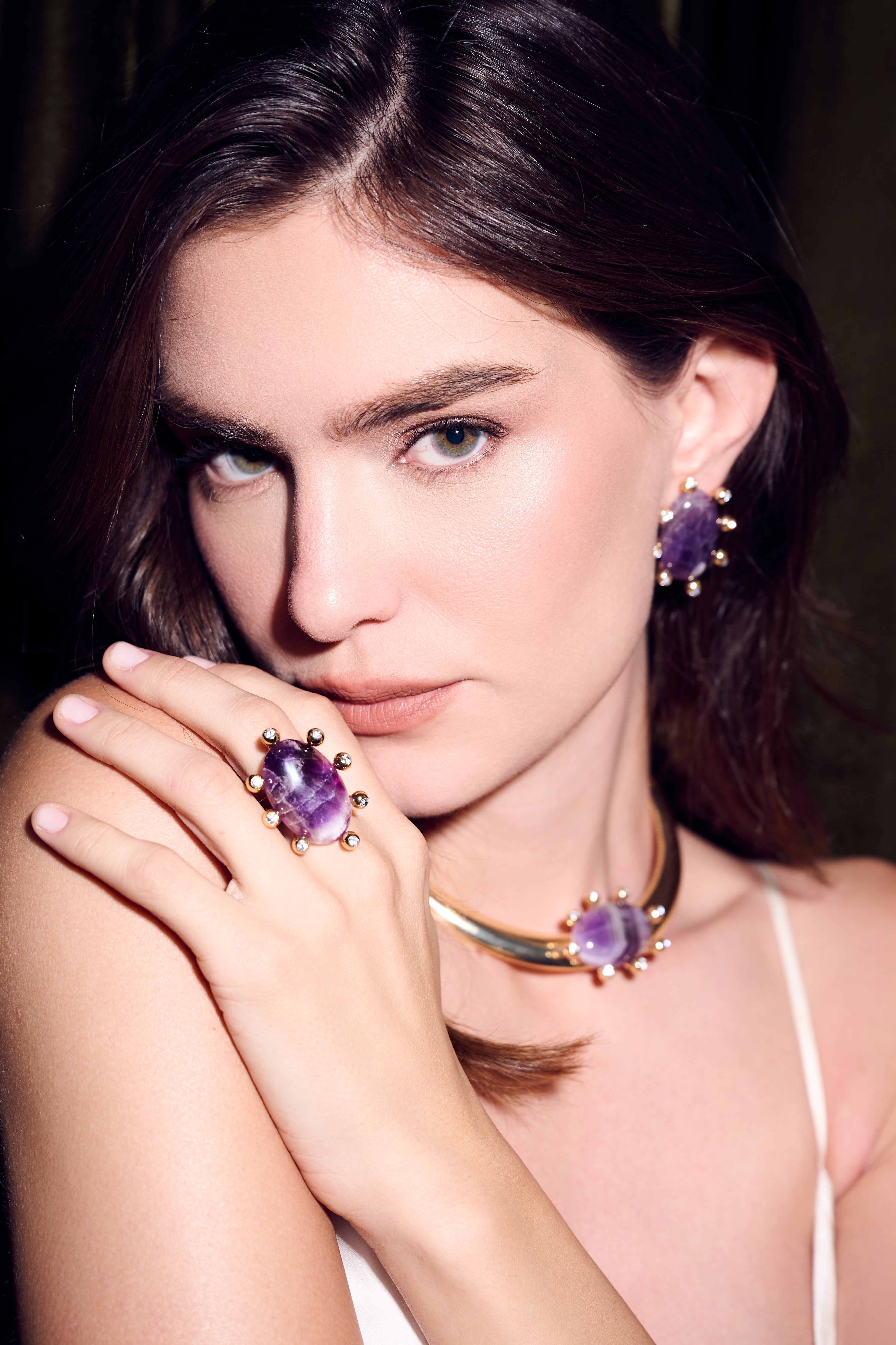 Choker de Ametista Polida Aura