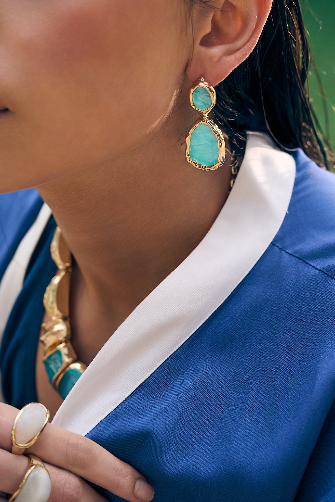 Brinco Gouttes Turquoise