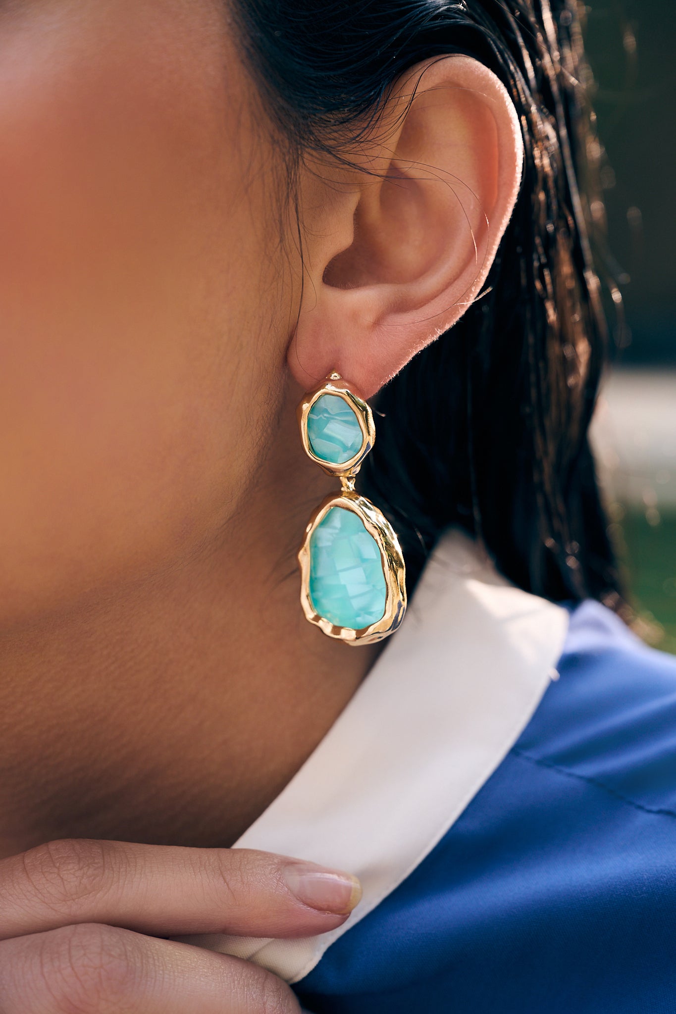 Brinco Gouttes Turquoise