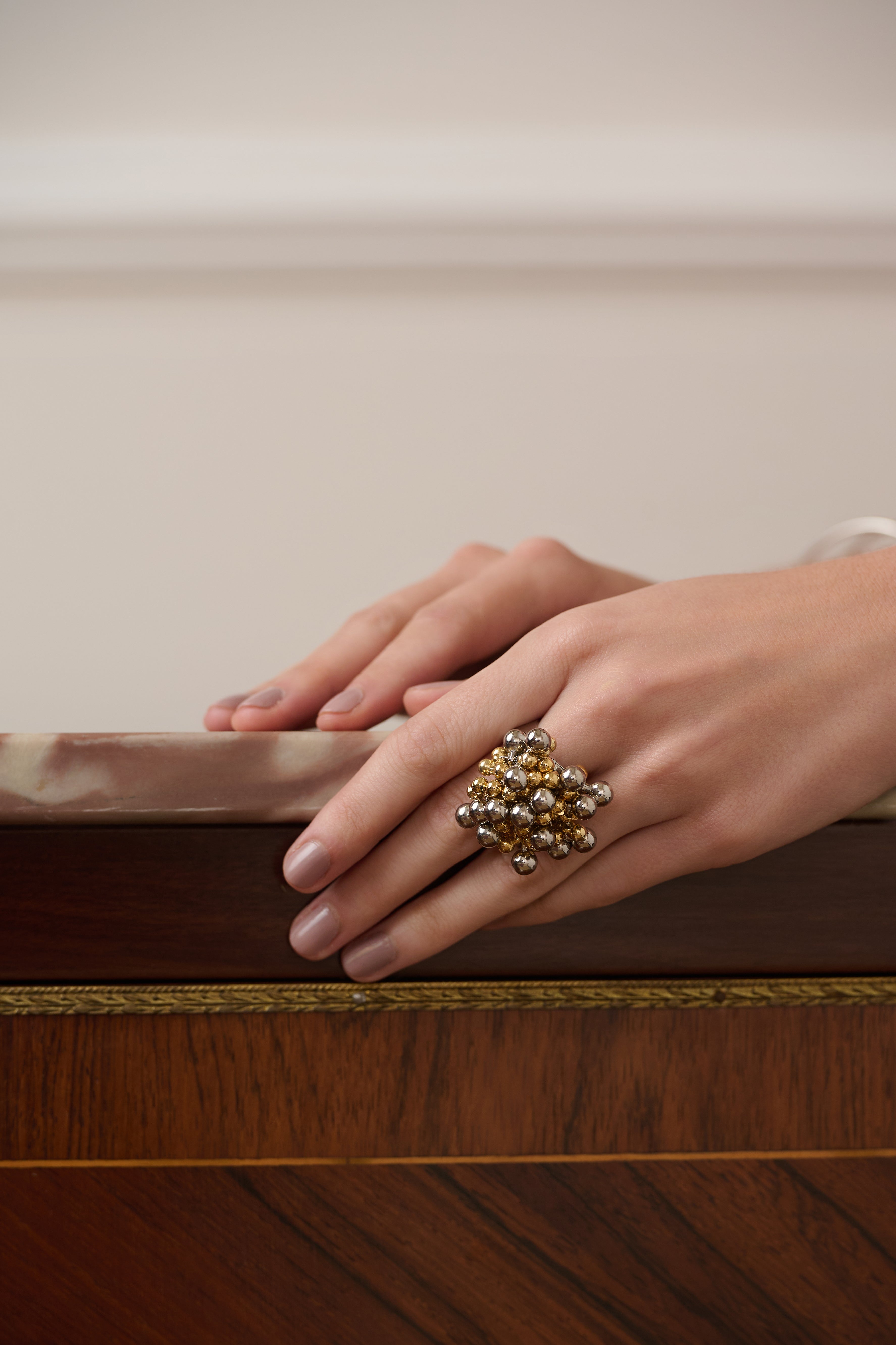 Anel Bloom Bicolor Regulável