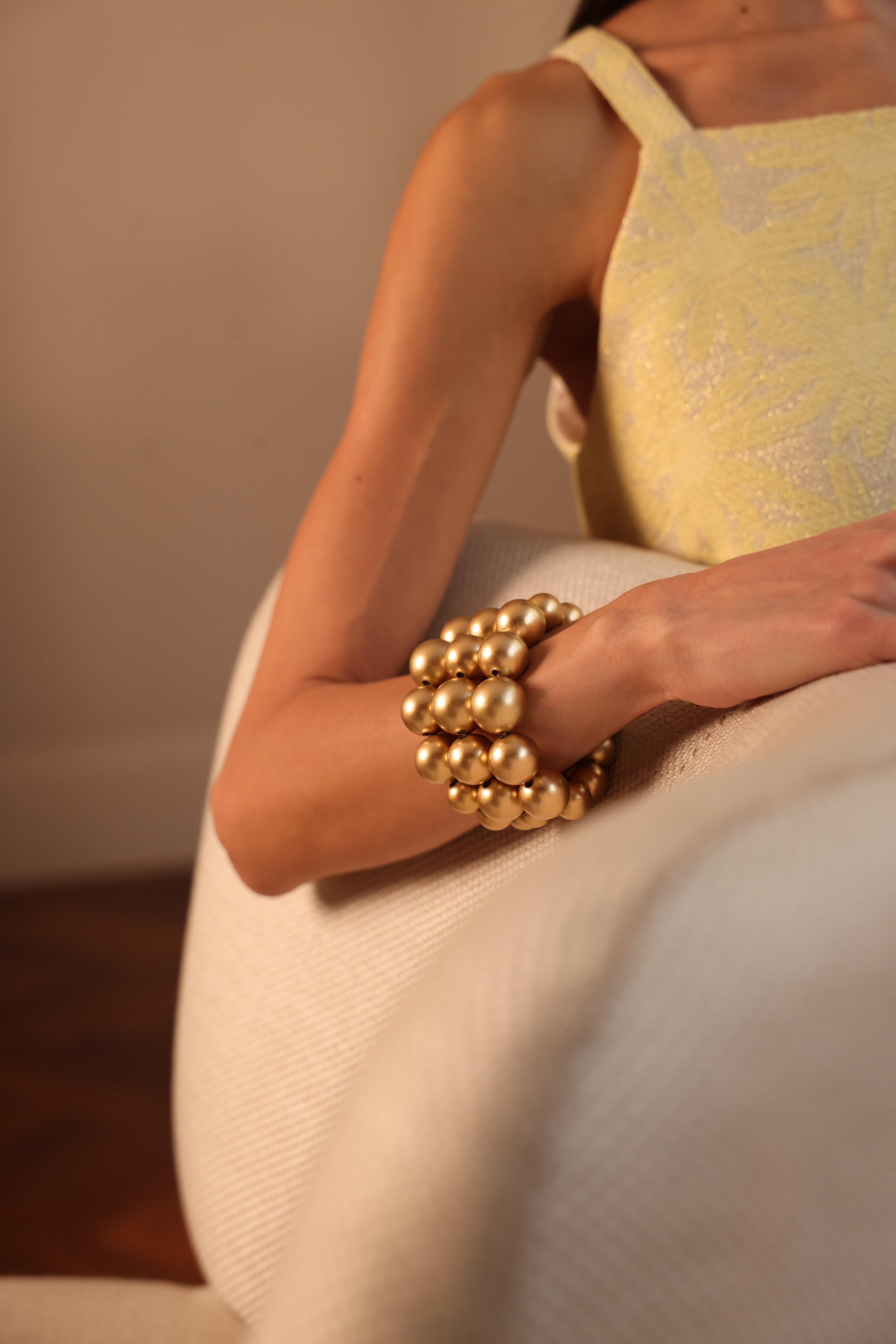 Trio de Pulseira Golden Sphere