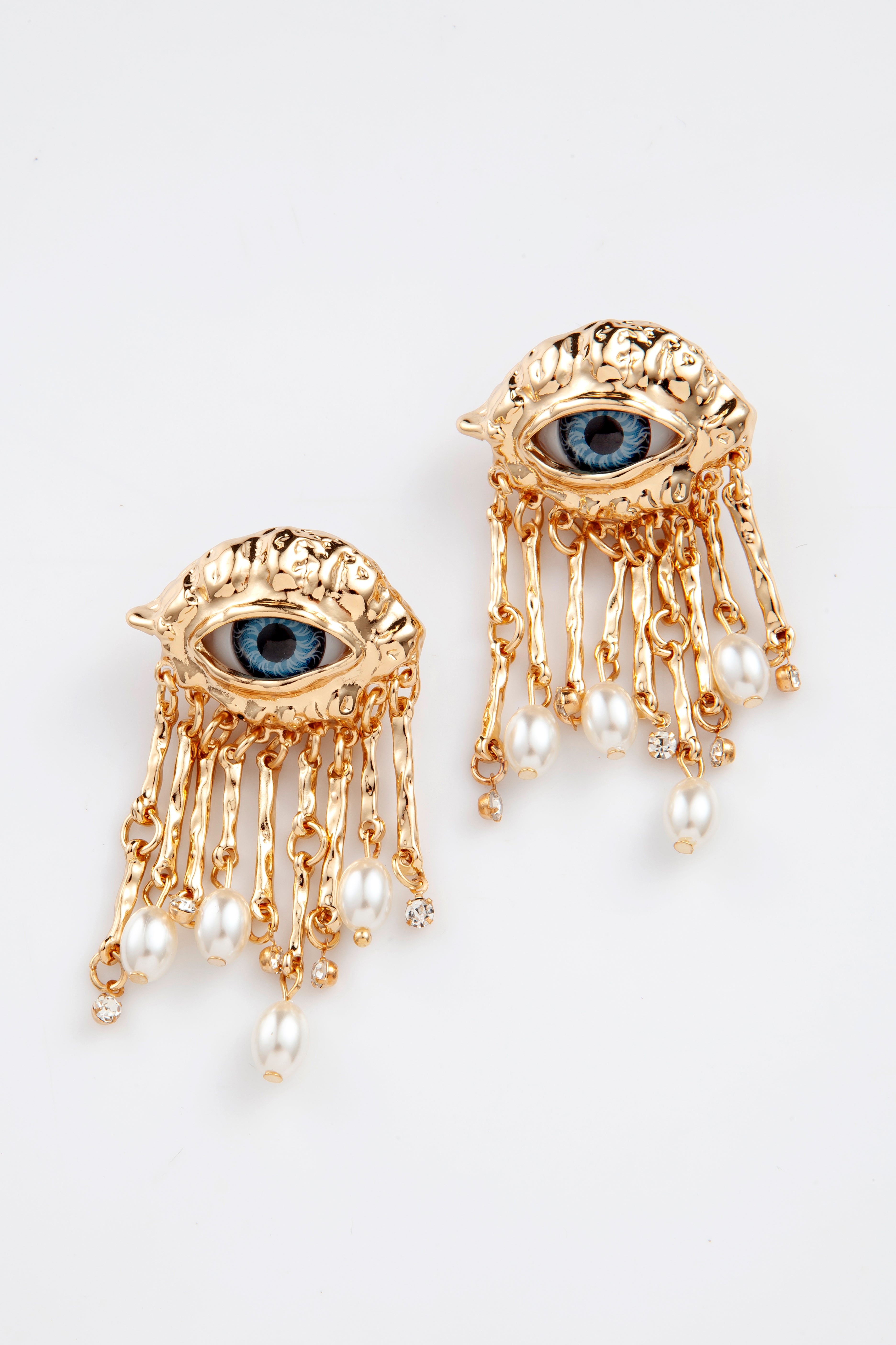 Brincos de Olhos e Pérolas
