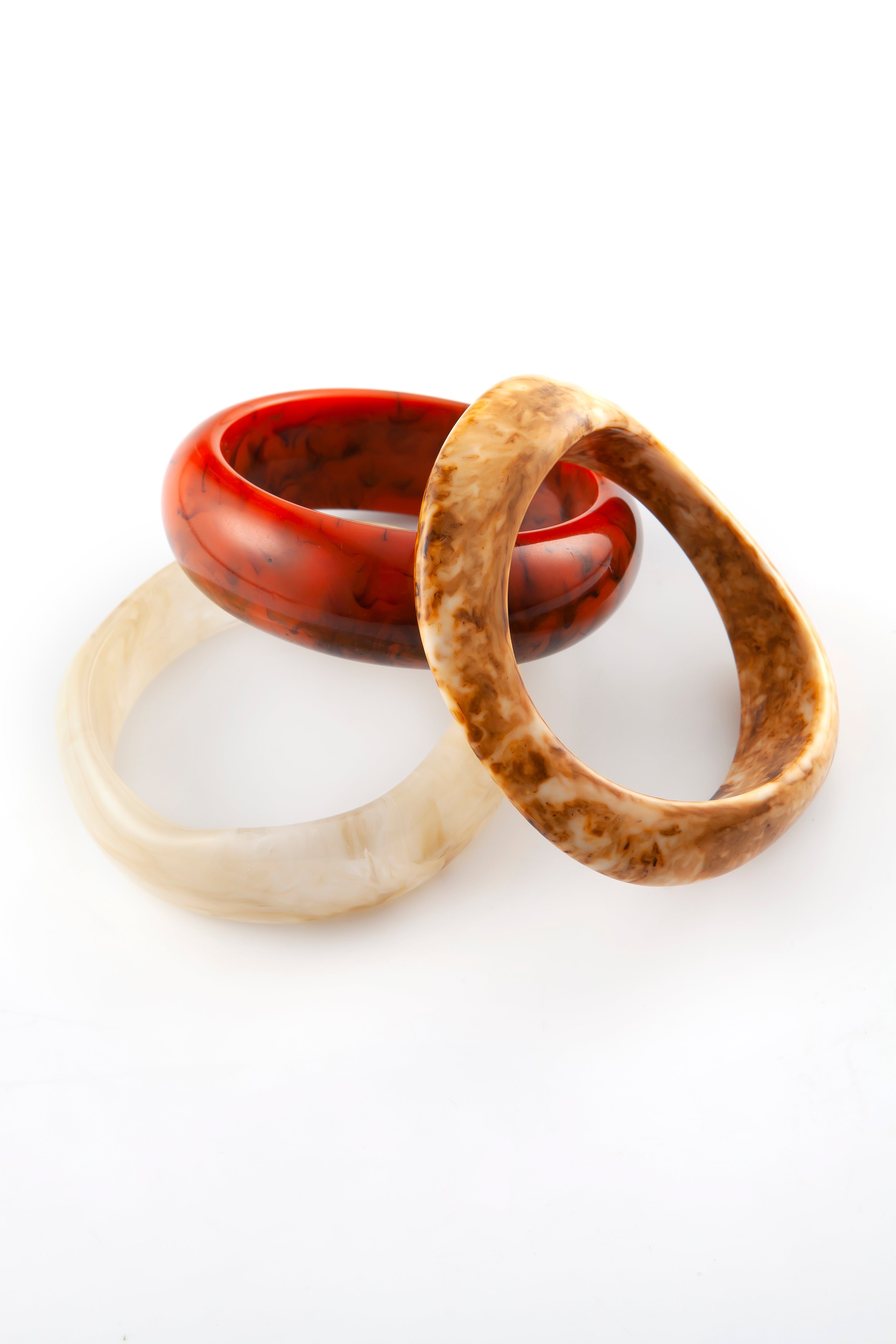 Trio de Pulseiras de Resina