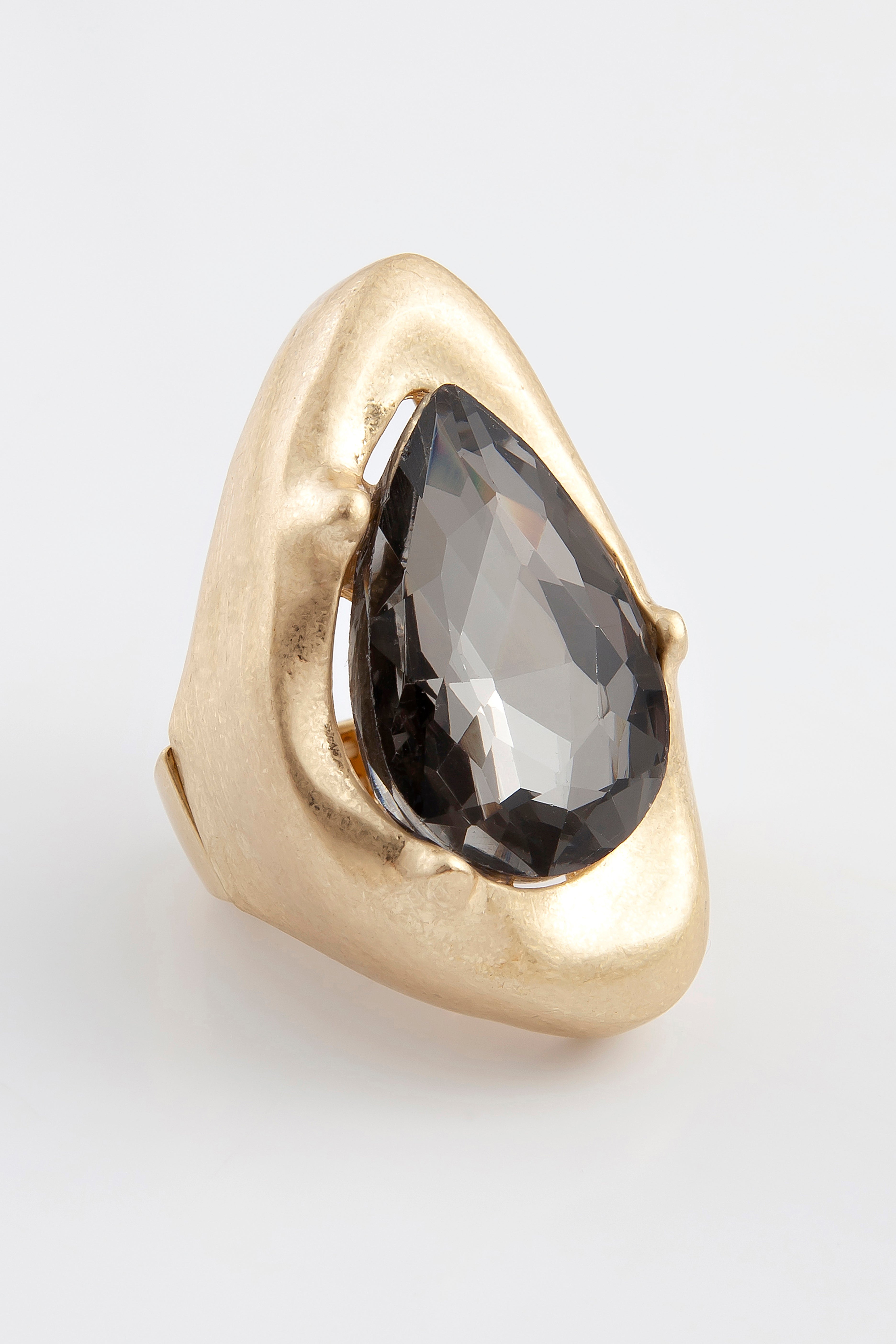 Anel Ajustável Cristal Tide - Preto