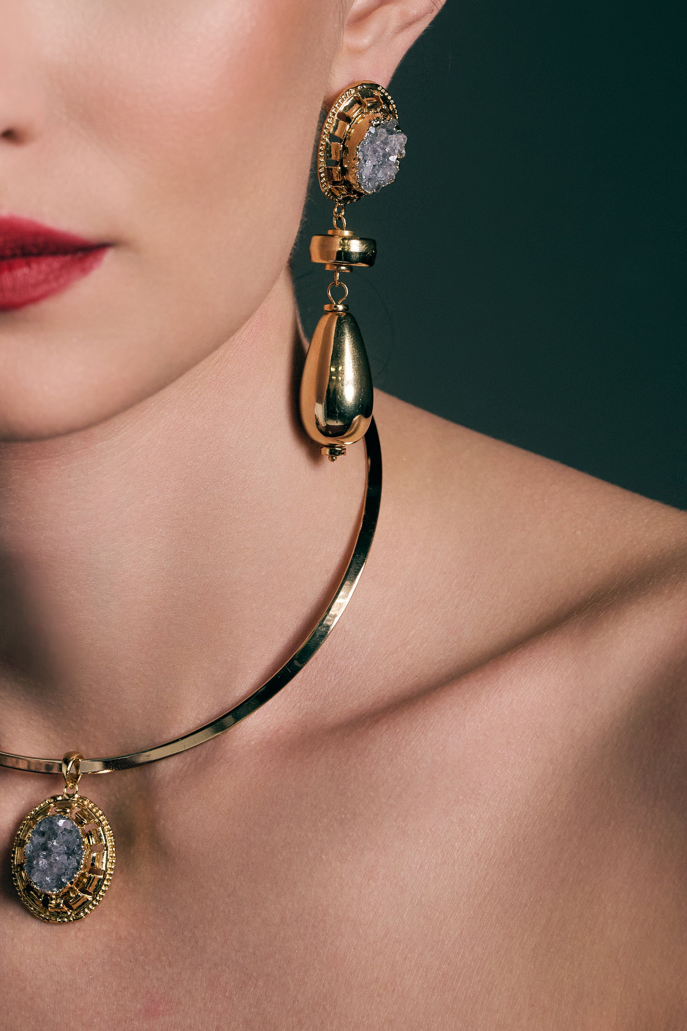 Choker Ametista Bruta