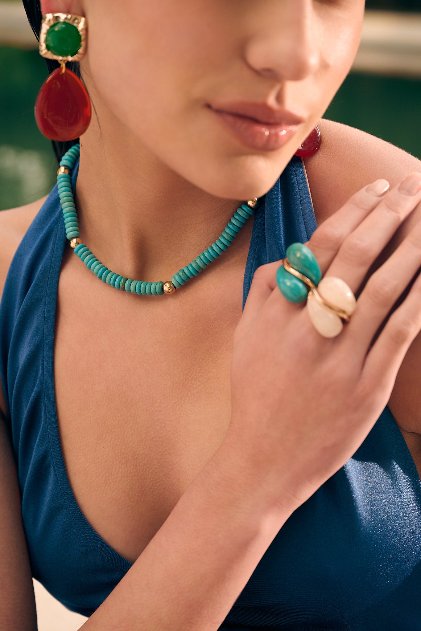 Colar Turquoise Rondelle