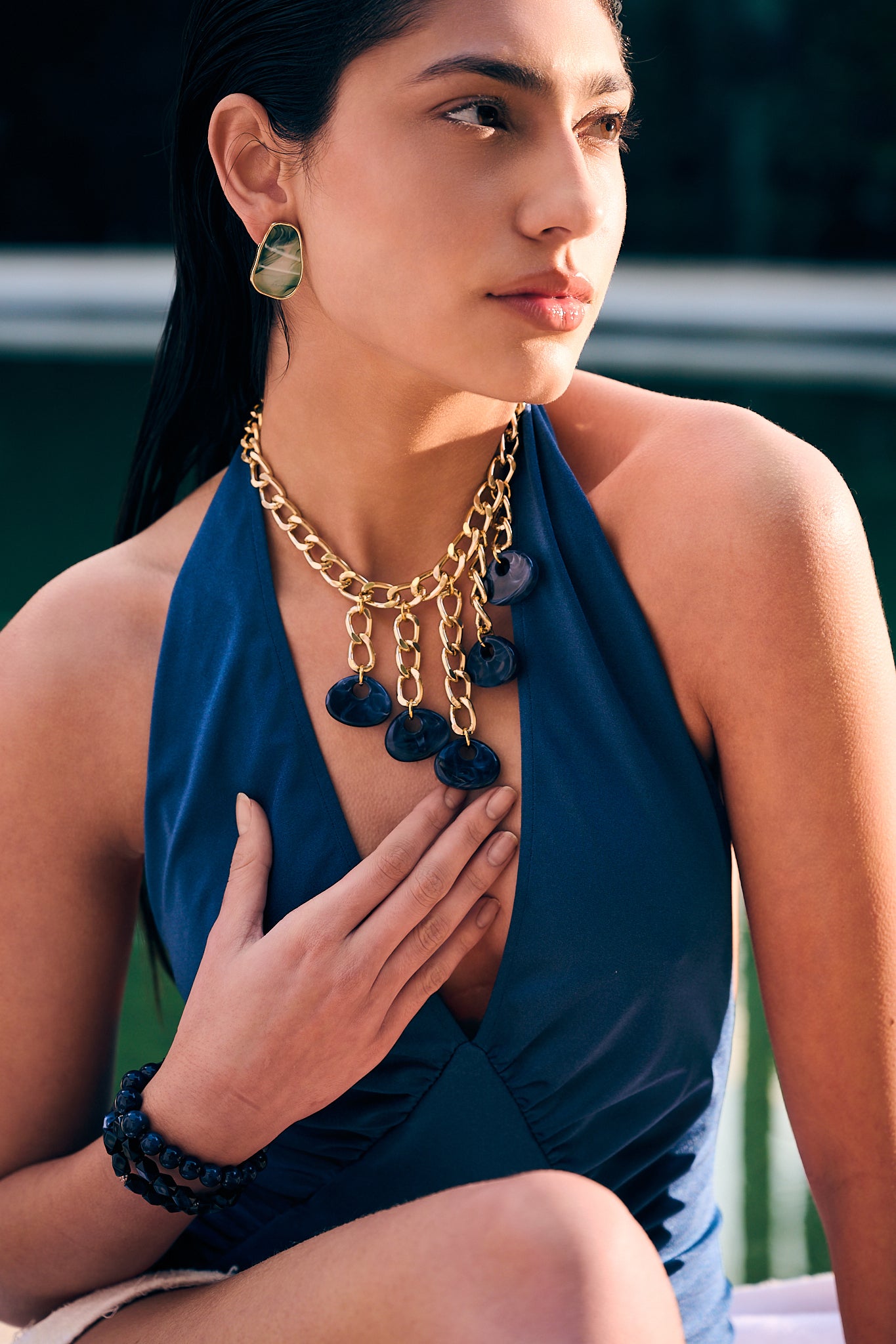 Colar Franja Sodalite
