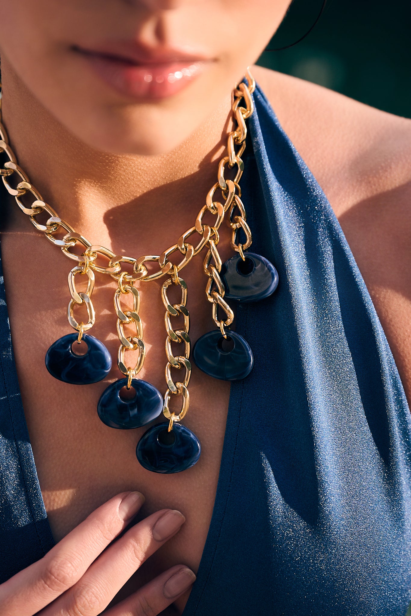 Colar Franja Sodalite