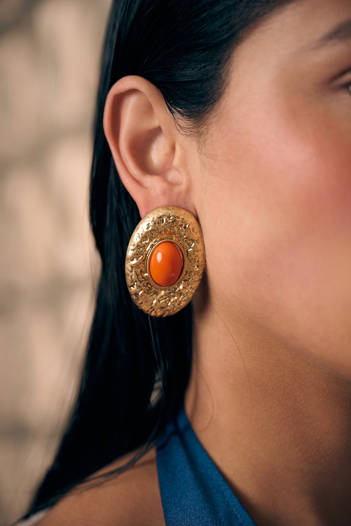 Brinco Ovale Martelé Bohemian