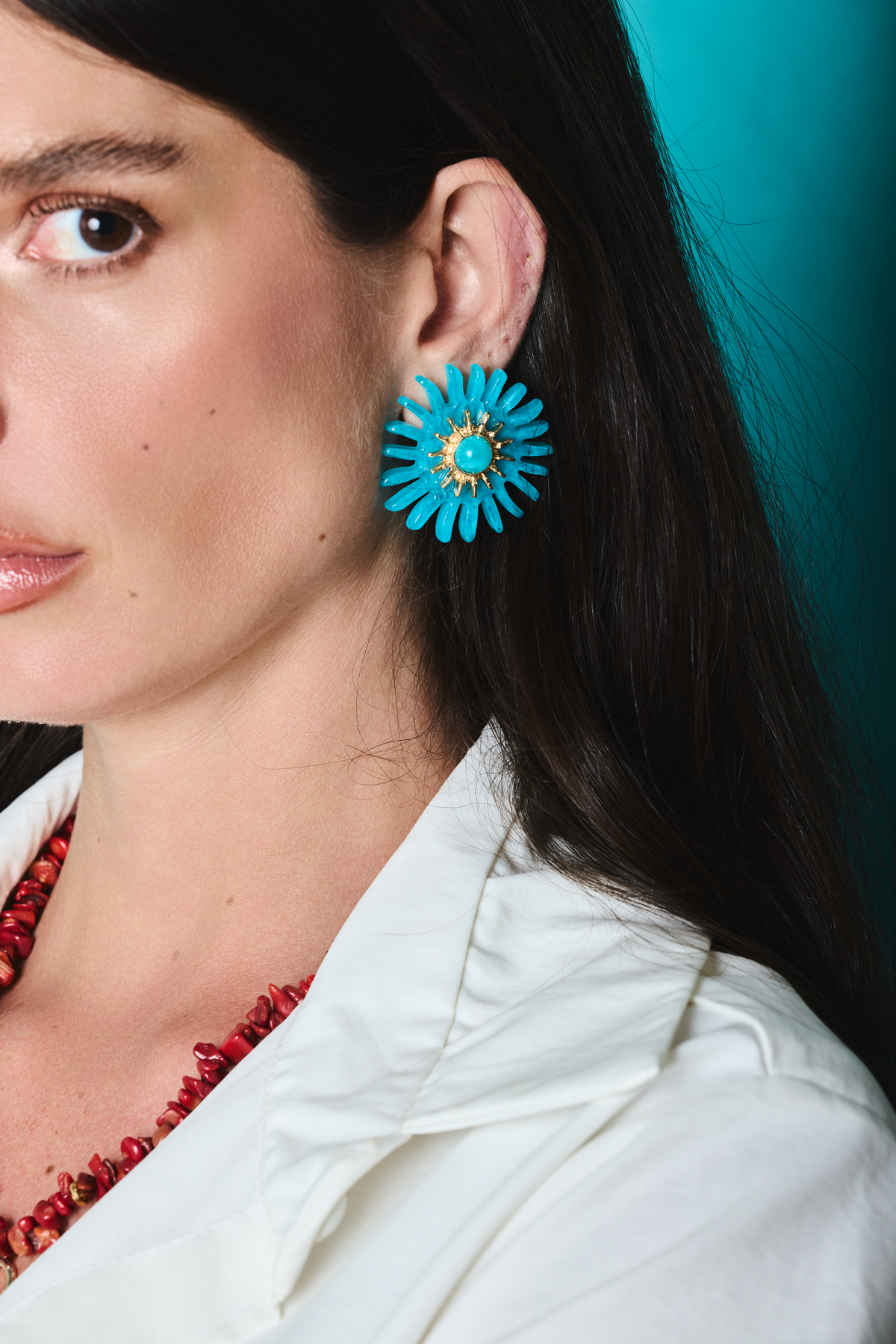 Brinco Aqua Flower