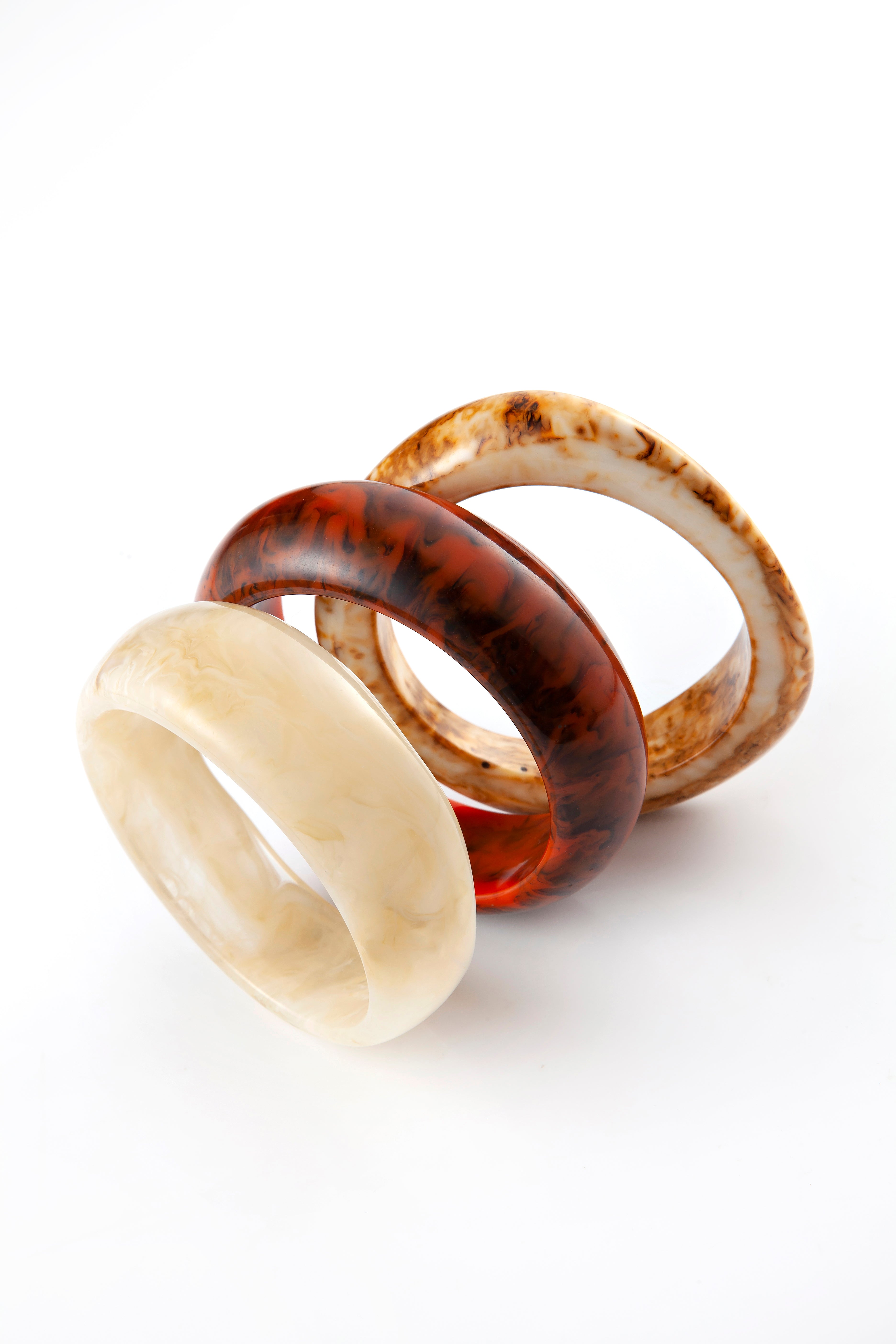 Trio de Pulseiras de Resina