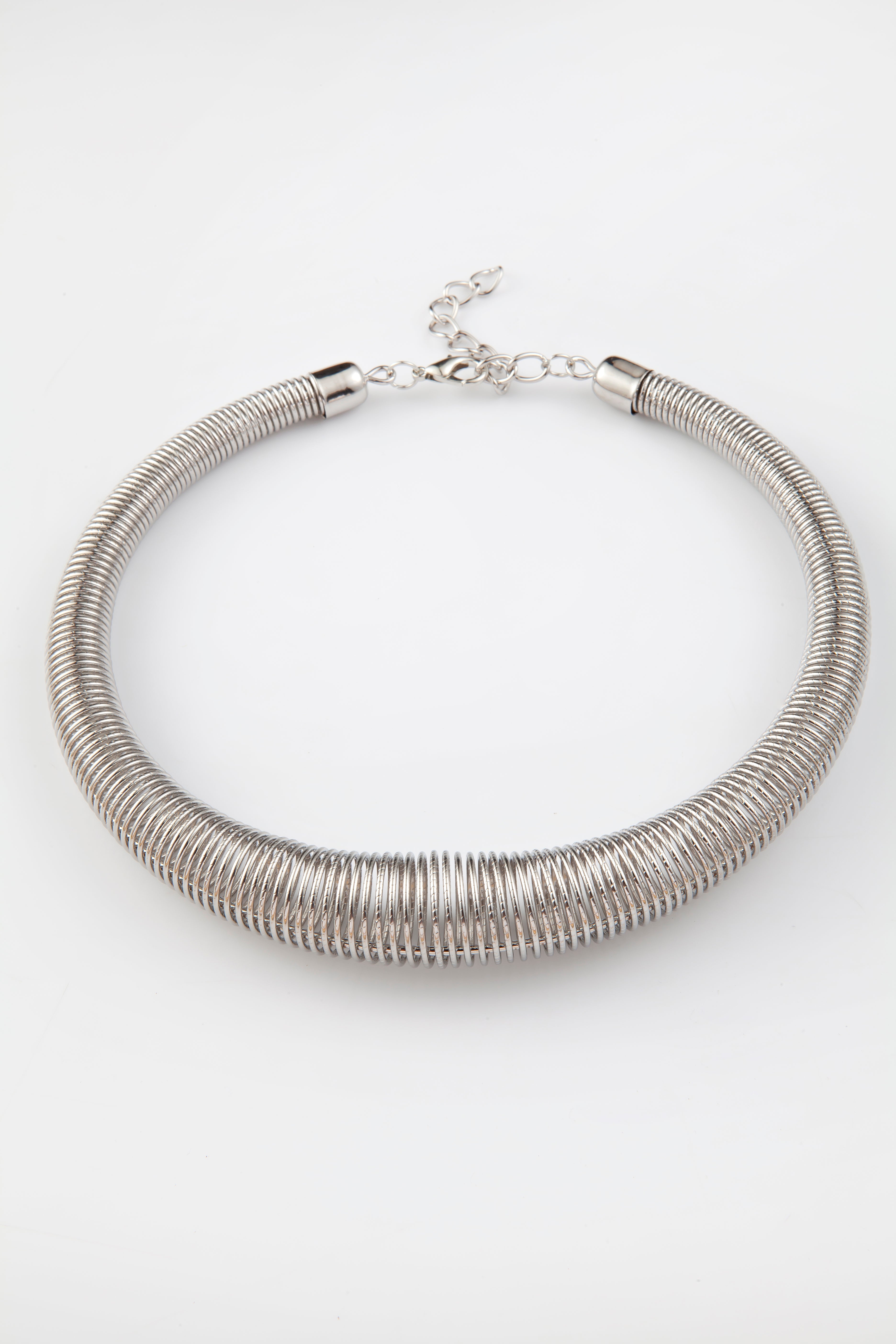Colar Espiral Prateado